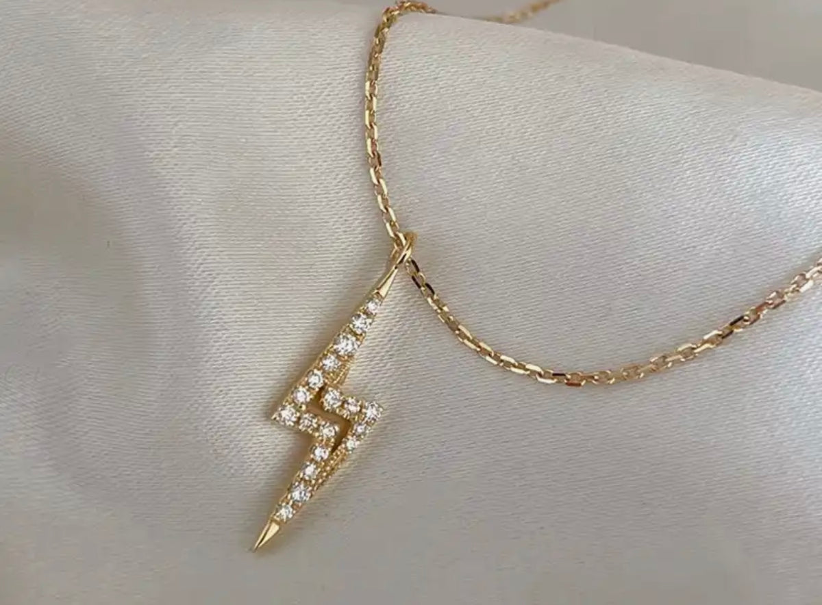 Gold on sale bolt necklace